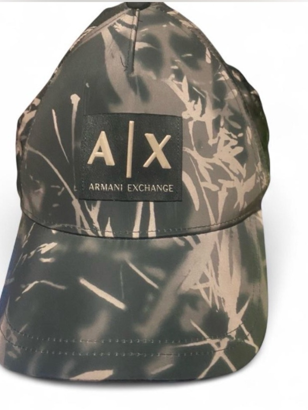 Armani Exchange A|X Camouflage Patch Baseball Cap - Olive & Tan
